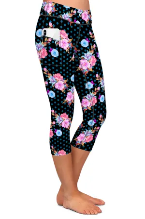 FLORAL POLKA DOTS POCKET LEGGINGS - YOGA - EXCLUSIVE! BATCH 1 (WHOLESALE)