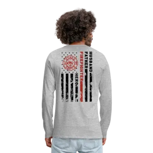Husband Father Firefighter Hero Men's Premium Long Sleeve T-Shirt (CK3615)