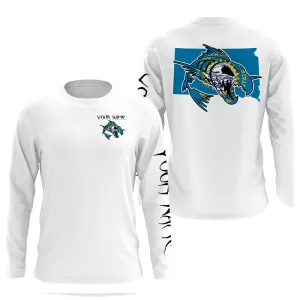 South Dakota fishing fish reaper skull Custom name Long sleeve, Long Sleeve Hooded NPQ965