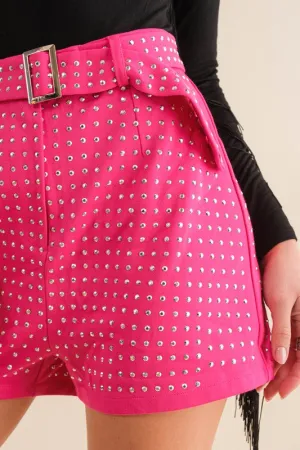 Studded Shorts [Pink]