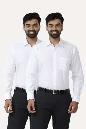 User Cotton - 100% Cotton Formal White Shirts Pack Of 2 Combo For Men | Uathayam